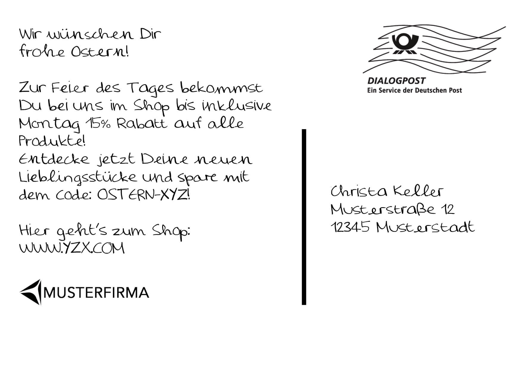 Beispielkarte Partner Lufthansa hinten