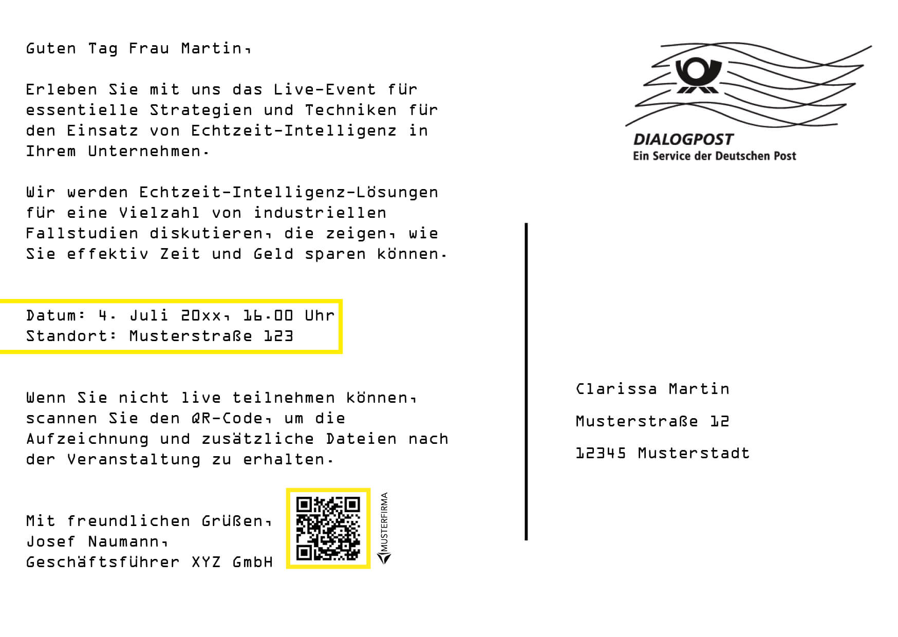 Sample cards Partner Lufthansa back