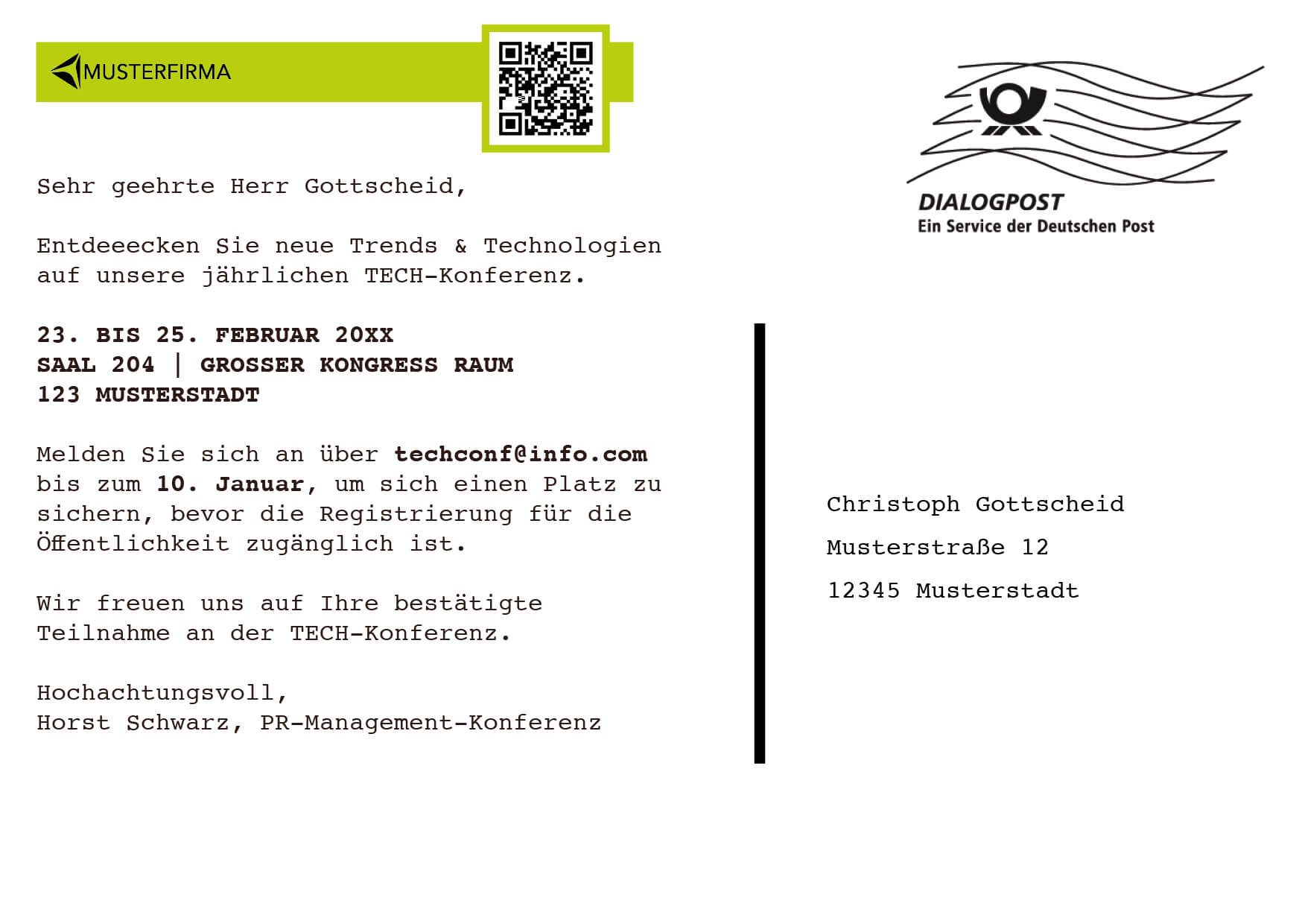 Sample cards Partner Lufthansa back