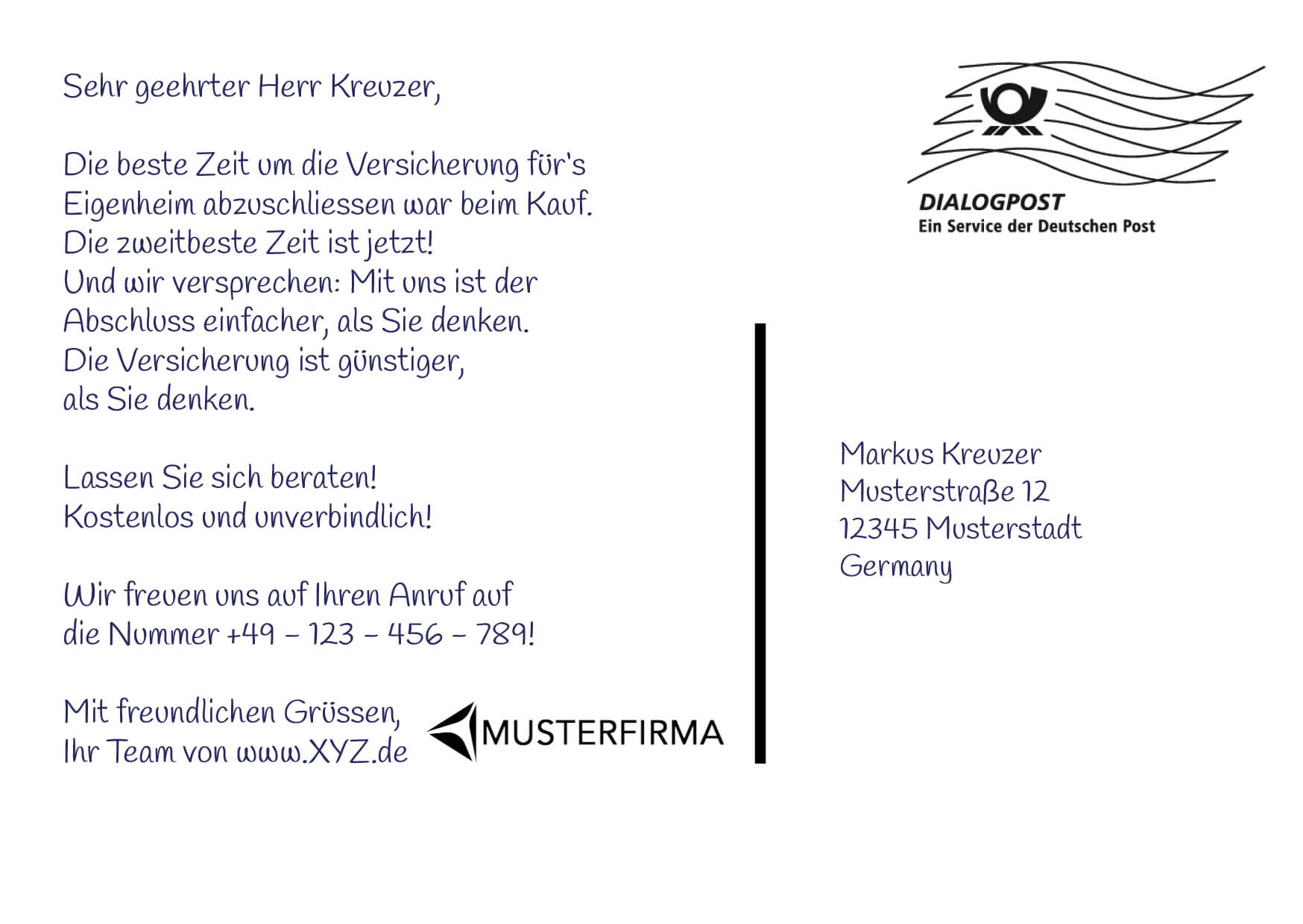 Beispielkarte Partner Lufthansa hinten