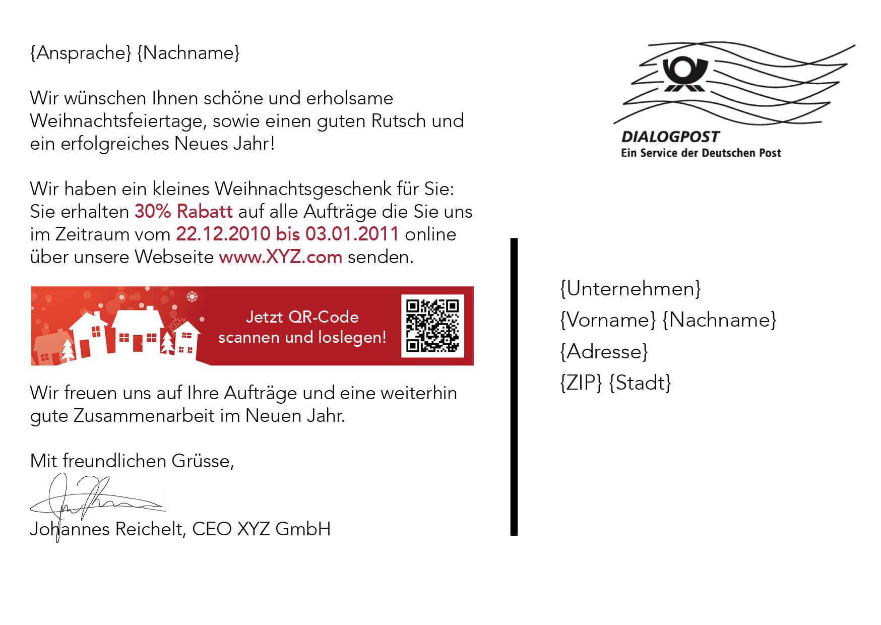 Beispielkarte Partner Lufthansa hinten