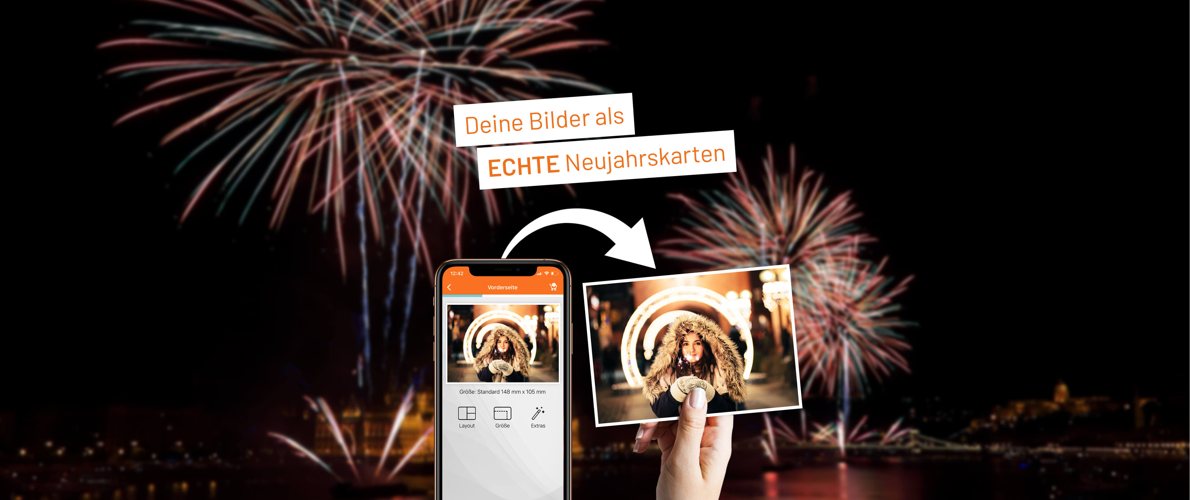 Kreative Neujahrskarten Postando Postkarten App