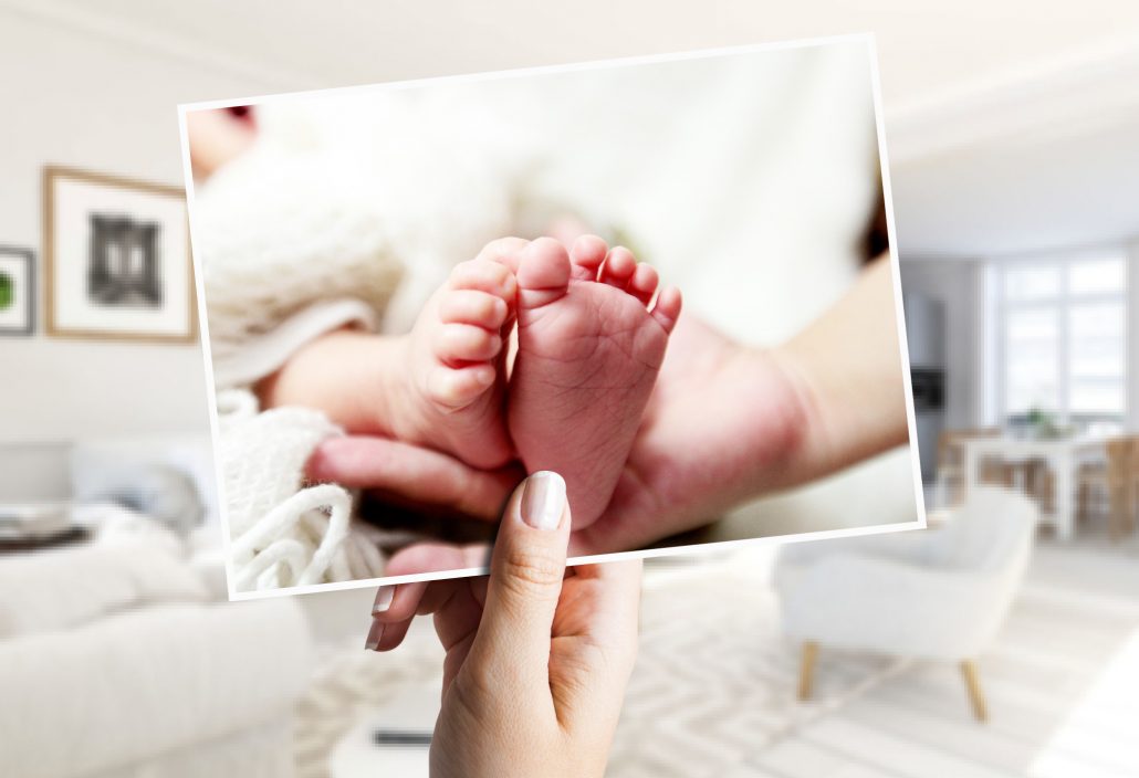 Birth cards with baby feet