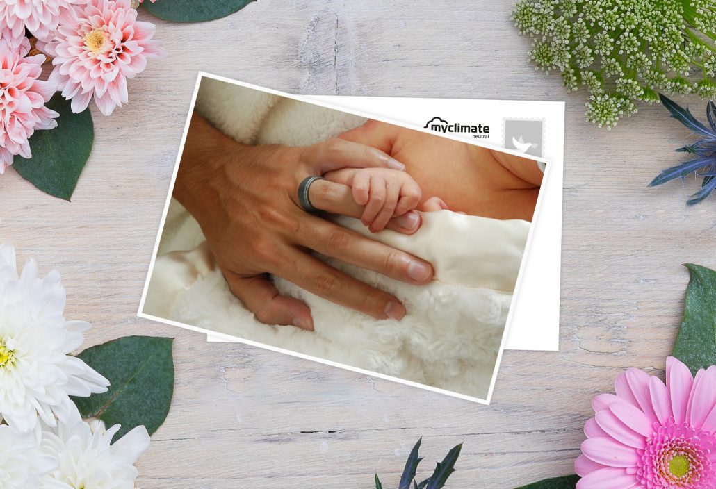 Birth cards with hands