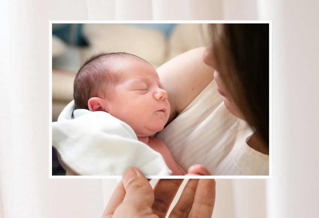 Birth cards with newbornand and his mother