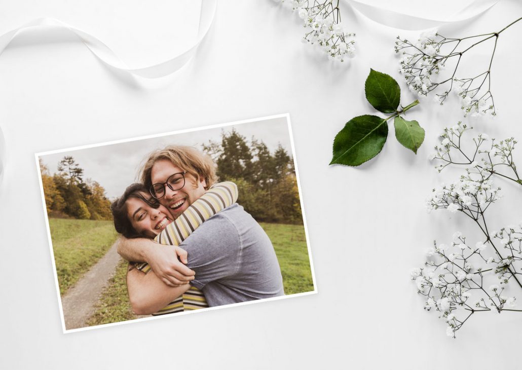 thank you with personal photo postcard